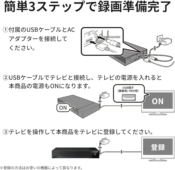 Buffalo HDV-SQV8U3/VDN External Hard Disk for TV SeeQVault/TV Recording/4K Compatible Fanless Quiet &amp Compact Made in Japan Fault Prediction Mitamori Signal