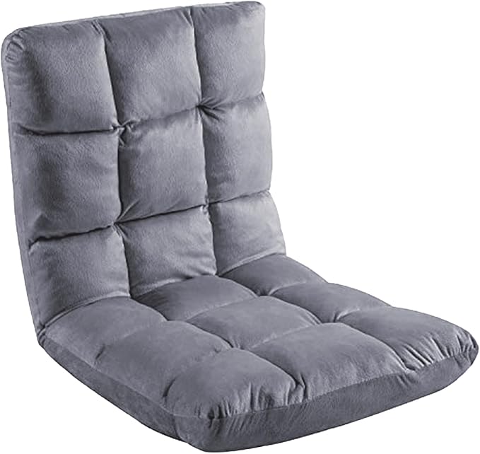 FLOGUOR Indoor 5-Position Adjustable Floor Chair with Back Support Folding Padded Gaming Sofa Chair Lounge Chair for Adults Video Gaming Perfect for Meditation Reading QL050-GR