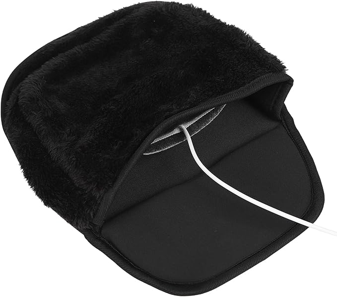 Heated Pad Hand Warmer Pad Office Mousepad USB Heated Computer Pad Hand Warmer Roomy Hand Warming Pad Desk Accessories for Men Women Heating Pads (Black)