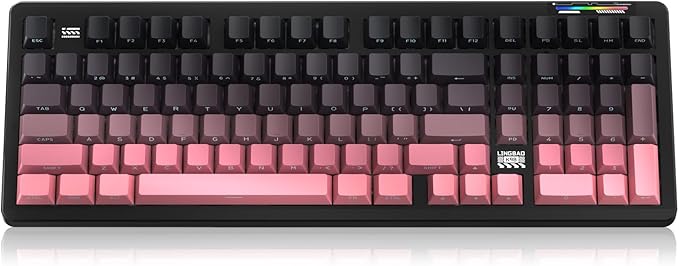 LINGBAO K98 - 96% Wireless Mechanical Keyboard Tri-Mode BT5.0/2.4GHz/USB-C Creamy Keyboard with Number Pad Gasket Hot Swappable Linear Switches RGB Backlit Gaming Keyboards for Win/Mac/PC (Pink)