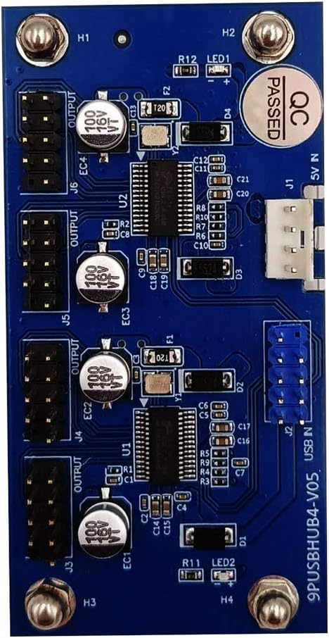 9pin USB Header Male 1 to 4 Female Extension Cable Card Motherboard 9-Pin USB 2.0 HUB 2 to 8-Port USB 2.0 Hub with Additional Power and Magnetic Base