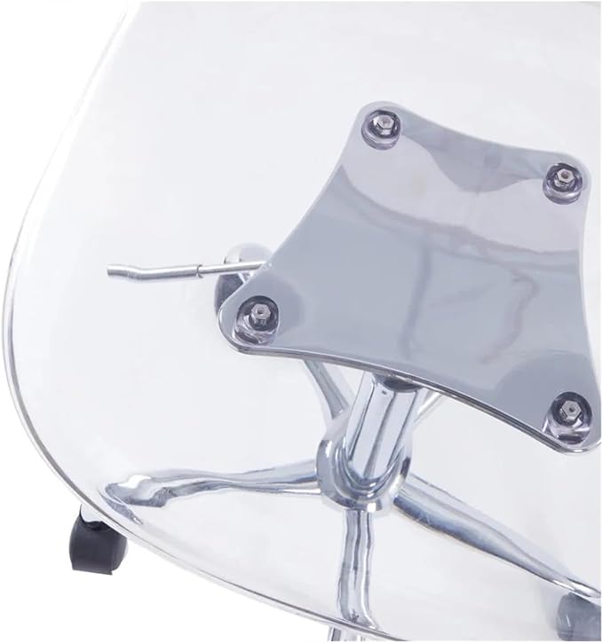 Modern Gaming Chair with Acrylic Base and Rolling Function Black and Gold