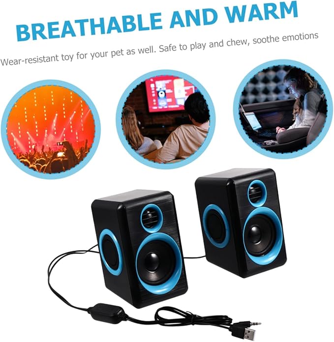 Veemoon Mini USB 2.0 Desktop Computer Speakers Compact Mini Speaker for Laptop and Pc Dc 5v Powered Multimedia Sound Box for Home and Office Use