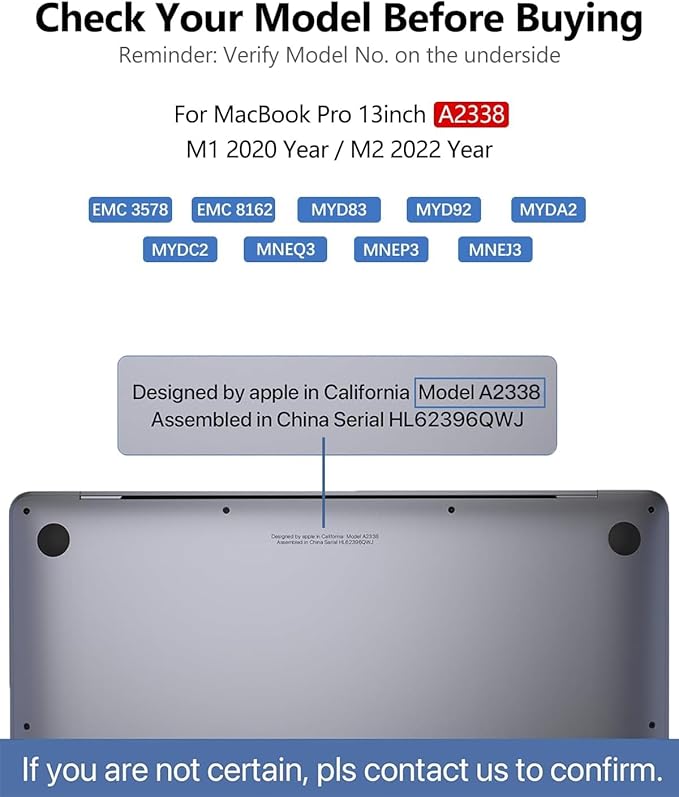 A2338 Replacement Screen 13.3 for MacBook Pro 13-inch Retina 2020(M1) 2022(M2) Year (Model: EMC 3578 EMC 8162 MYD83 MYD92 MYDA2 MYDC2 MNEQ3 MNEP3 MNEJ3) Full LCD Screen Display Assembly (Silver)