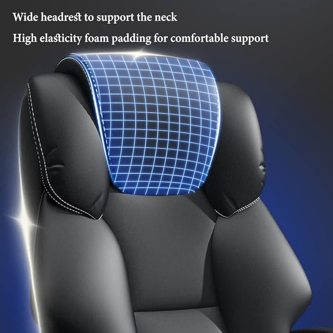 GIZNXBA Massage Office Chair Desk Chair Executive Office Chair High Back Gaming Chair with Soft Armrest Height Adjustable Ergonomic Computer Chair with Lumbar Support (Color : /Khaki)