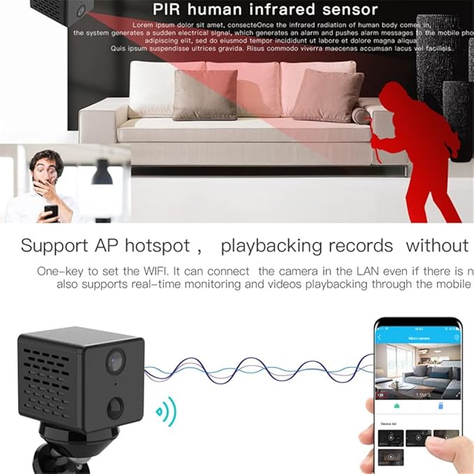 1080P Mini Camera IP Rechargeable Battery Video Security Surveilllance
