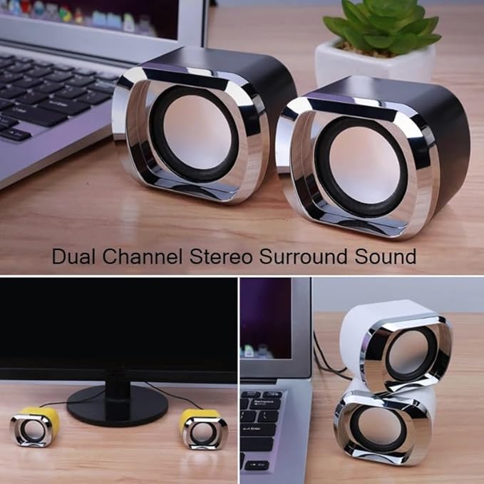 Computer Speakers Powered AUX Wired Input Bass Stereo 2 * 3W/4Ω Powerful Loudspeaker(E)