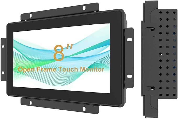 8 Inch Industrial Touch Monitors 10 Points Embedded Open Frame Monitor 1024x 600 @ 60Hz TFT LCD Suitable for kiosks ATMs Vending Machines