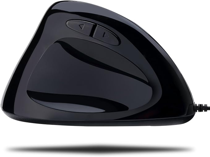 Adesso Imouse E7 - Ergonomic Mouse for Left Hand with Cable Programmable Functions and Adjustable Weight Black