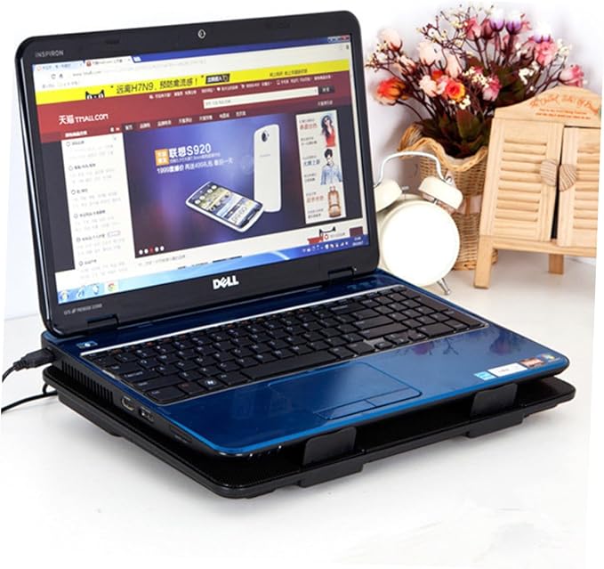 NUOBESTY Laptop Cooling Pad Quiet Fans for Gaming and Office Use Black Cooler for Enhanced Performance and Heat Dissipation