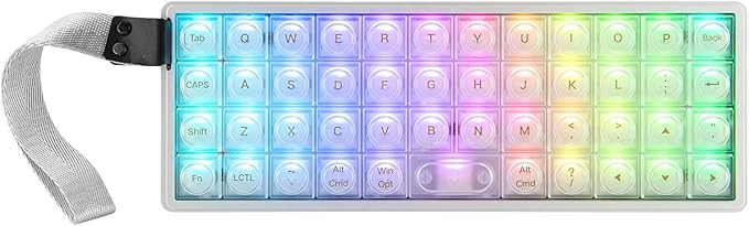 EPOMAKER Luma40 Low Profile Mechanical Keyboard with QMK/VIA &amp CNC Metal Transparent PC Keycap Hot-Swap Kailh Linear Switch 2.4Ghz/BT/USB 40% Wireless Gaming Keyboard for Mac/Win