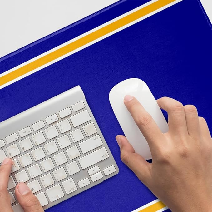 University of California Santa Barbara Gauchos Primary Logo Stripes Large Gaming Mouse Pad Desk Mat with Stitched Edges Non-Slip Base for Gamer Home and Office 31.5 x 15.7