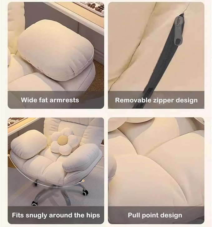 Video Gaming Chairs Office Desk Chairs Armchair for Bedroom - Comfortable Computer Gaming Chair Lazy Sofa Recliner Lift Backrest for Living Room.