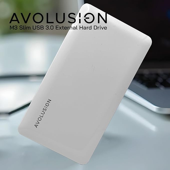 Avolusion M3 Series 2TB USB 3.0 Portable External Hard Drive - White (for Windows Mac OS Xbox PS)