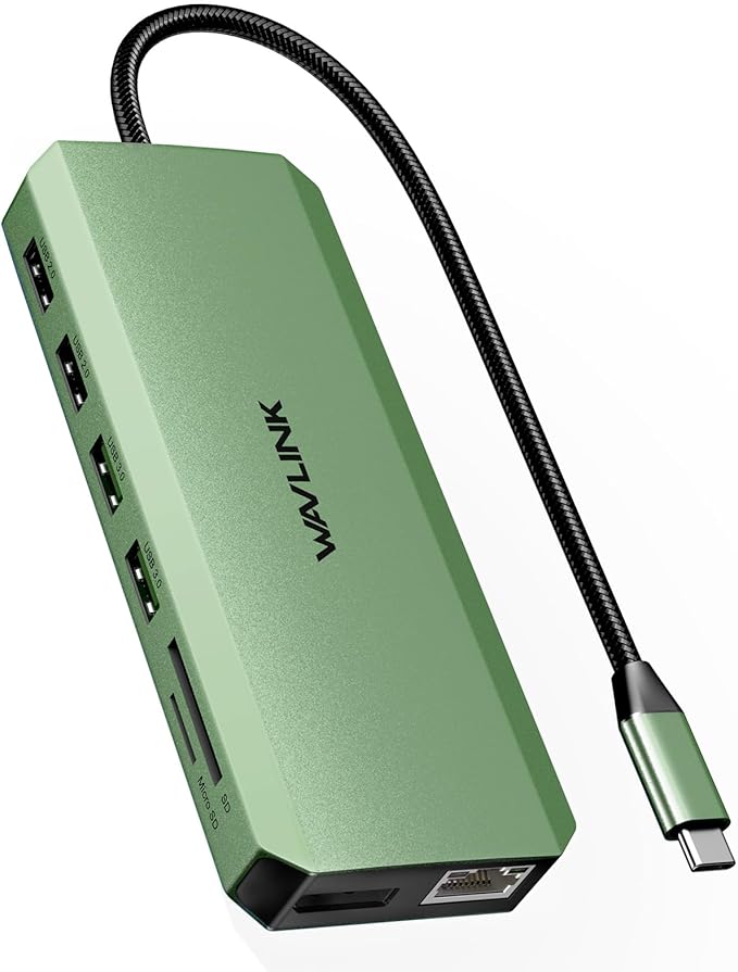 WAVLINK USB C Docking Station Triple Display Dual Monitor for Laptop Dell/Lenovo/HP/XPS USB-C Hub Multiport Adapter Dongle Dock with 2 HDMI DisplayPort Ethernet Hub 85W PD SD Card Reader Audio