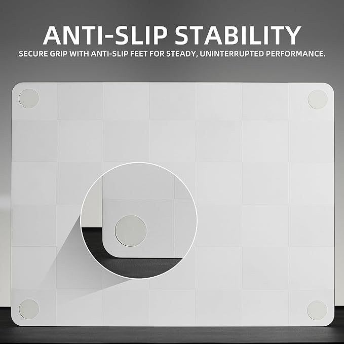 XVX Black &amp White Checkerboard Tempered Glass Gaming Mouse Pad Large Hard Mouse Mat 410mm×310mm Ultra-Smooth Glass Surface for Speed &amp Precision Control