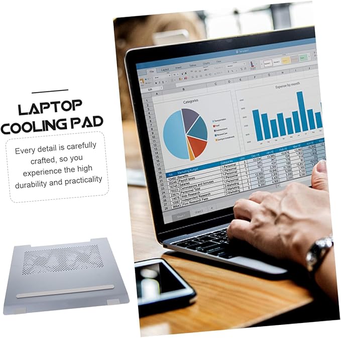 POPETPOP Laptop Cooler Pad Stand for 17.3 Inch Notebook Dual 12cm Cooling Fans RGB Light Fan for Heat Dissipation Aluminum Construction