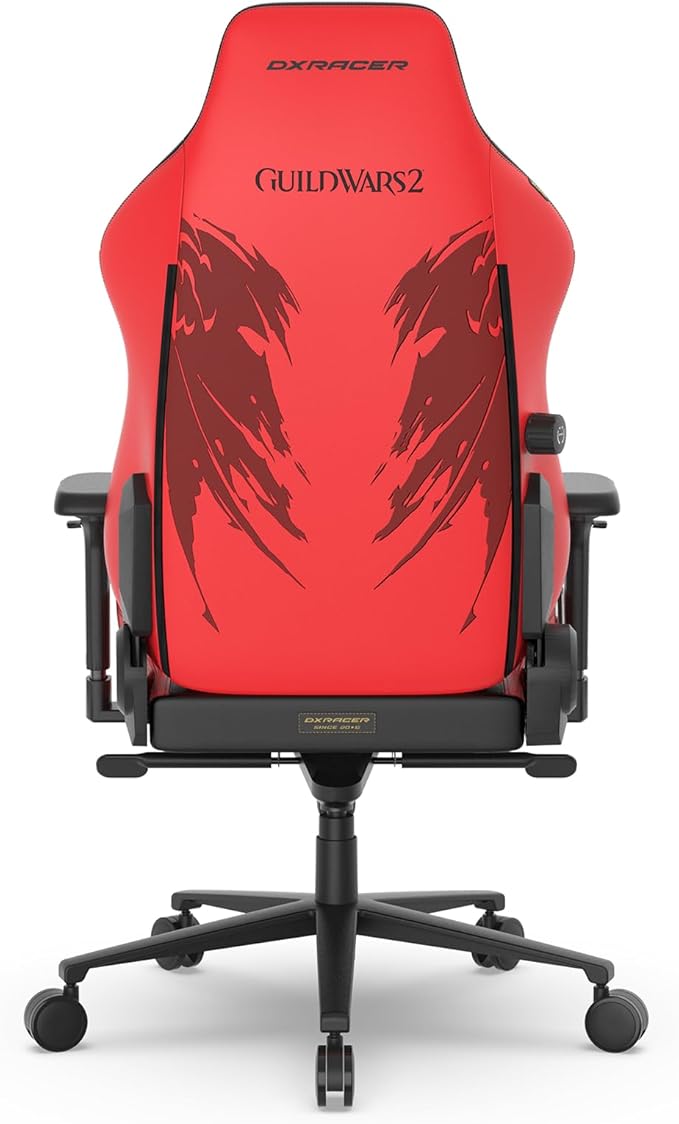 DXRacer Craft XL Video Gaming Chair for Adults Ergonomic Office Reclining Computer Chair with Magnetic Head Pillow and Lumbar Support Racing Style Height Adjustable (EPU Leatherette Guild Wars 2)