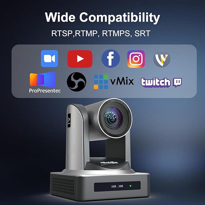 zowietek AI 20X PTZ Camera HDMI SDI USB LAN PoE + HDMI Video Encoder/Decoder