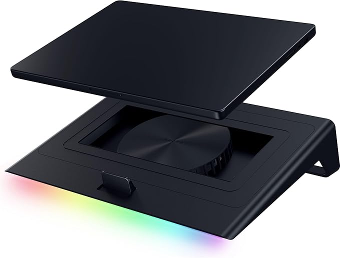 Razer Laptop Cooling Pad: Adaptive Smart - Intelligent Fan Control - Airtight Pressure Chamber - Fits Most Laptops &amp Macbooks 14” to 18 - Preset &amp Custom Fan Curves - 3 Port USB Type A - Chro