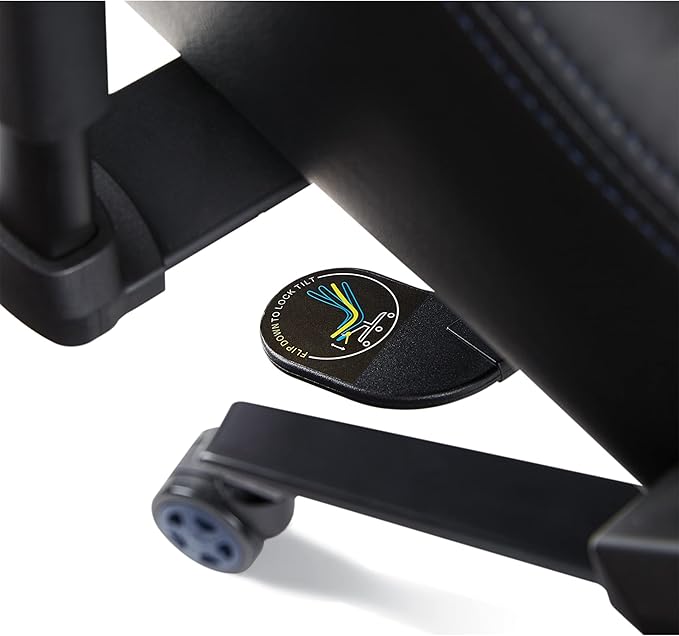 Realspace RS Gaming™ Davanti Vegan Leather High-Back Gaming Office Chair Black/Blue BIFMA Compliant