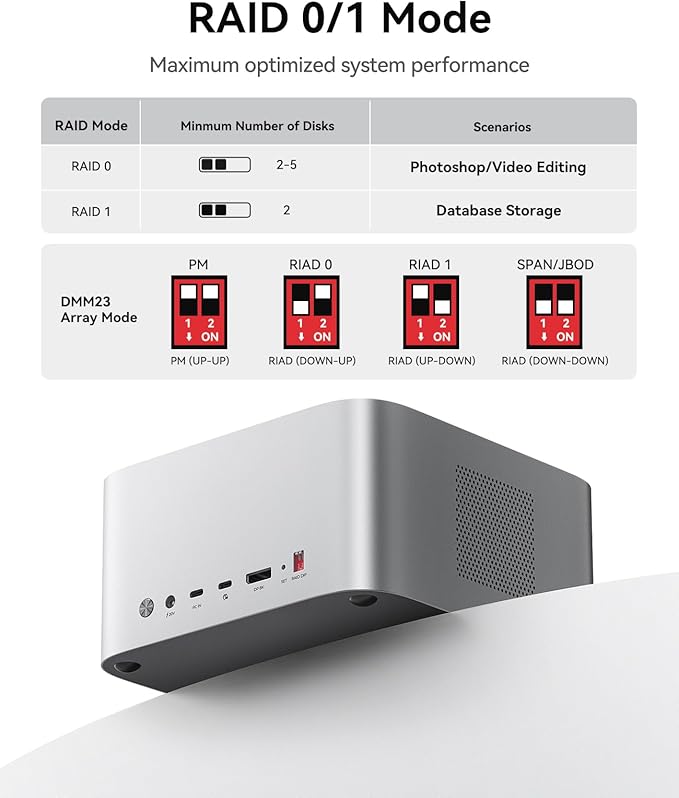 ORICO DataMatrix Mini 18TB Externsion Storage 2TB SSD with 16TB External Hard Drive 10Gbps USB-C&ampUSB A Docking Station Compatible with Thunderbolt 3/4/5 SD/TF/CF Card Reader for MacBook