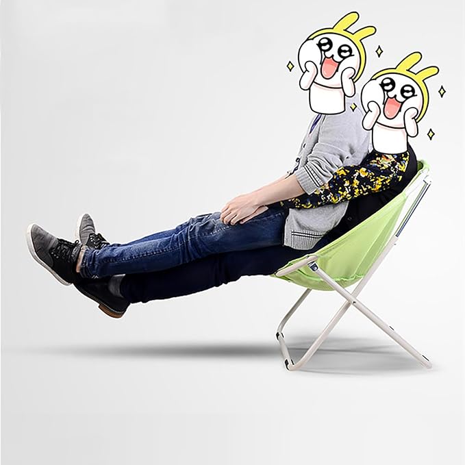 NaKeah Saucer Chair Foldable Oversized Lounge Chair Metal Frame Moon Chair for Bedroom Living Room Reading Gaming Room Soft Lazy ChairC