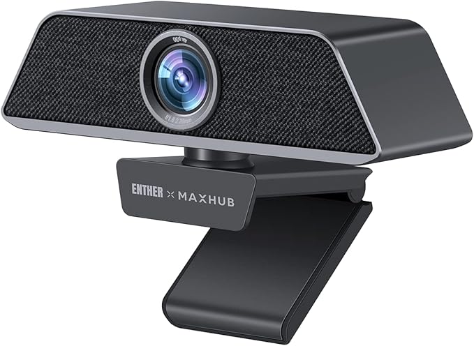 Enther &amp MAXHUB 4K Stream Webcam with MicrophoneAutoframingUltra 4K HD Video CallingNoise-Canceling micHD Auto Light CorrectionWide Field of ViewWorks with Microsoft TeamsZoomGoogle Voice