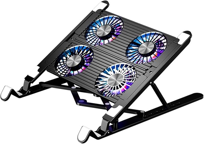 Laptop Cooler with 2/4 Silent Fan Foldable Cooling Pad Support Stand for 11-17.3 Inch Laptop Accessories(ABS 4Fan)