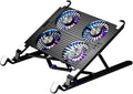 Laptop Cooler with 2/4 Silent Fan Foldable Cooling Pad Support Stand for 11-17.3 Inch Laptop Accessories(ABS 4Fan)