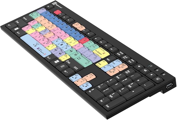 Logickeyboard 'Slimline Nero' Designed for Editing in Adobe Premiere Pro on Windows PC • p/n LKBU-PPROCC-BJPU-US