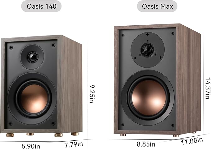 HiVi-Swans Oasis Max Passive Bookshelf Speakers 2-Way HiFi Bookshelf Speakers for TV Desktop Stereo or Home Theater Surround Sound - Needs Amplifier or Receiver to Operate