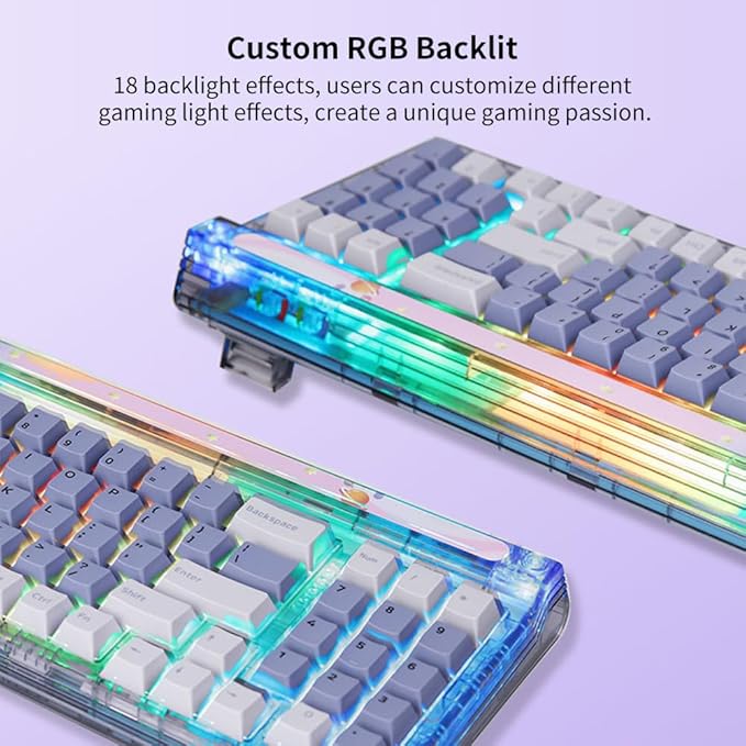 Newmen GM780 Wireless Gaming KeyboardWired/Bluetooth/2.4G 75% RGB Backlit Hot Swappable USB C Mini Compact Mechanical Keyboard78 Keys Small Computer Keyboards for PC/Laptop/Win/MacStarscape Switch