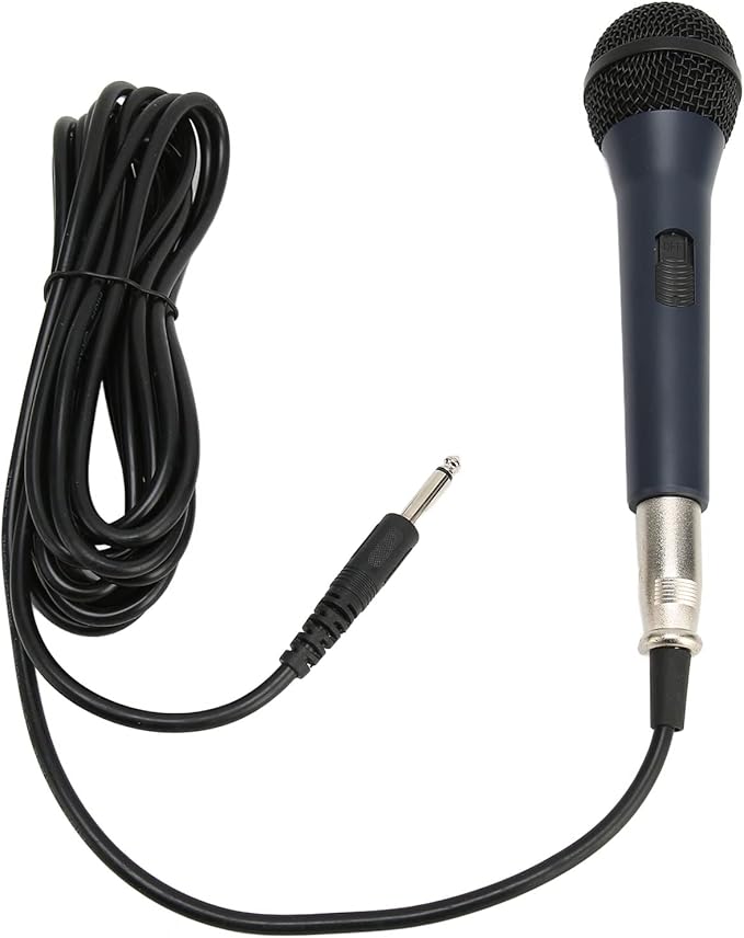 Wired Handheld Microphone Dynamic Karaoke Mic with Cardioid Pickup Noise Reduction Metal Singing Microphone for Speaker Amplifier Includes 6.35mm Plug and 16.4ft Cable for Home