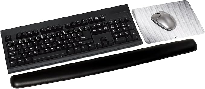 3M WR340LE Gel Thin Wrist Rest Extended Length Black Leatherette