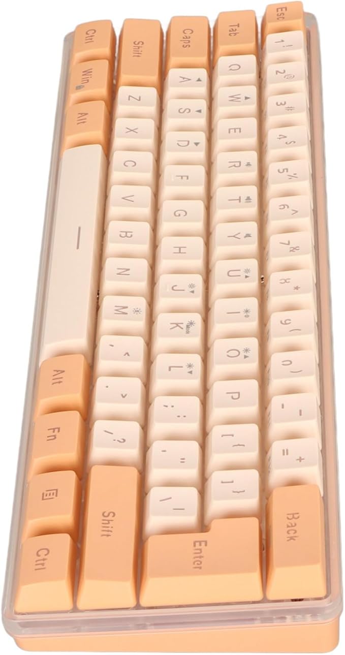 ZJchao Keyboard 61 Keys Gaming Keyboard 60 Percent RGB Compact Wired Mechanical Imitation for Typist Orange Yellow