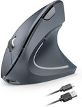TECKNET Ergonomic Mouse Rechargeable Vertical Ergo Mouse Wireless 800-4800 Levels 5 Adjustable DPI Silent 2.4GHz Optical Carpal Tunnel Mouse for Right Hand USB Wireless Mice for Laptop PC