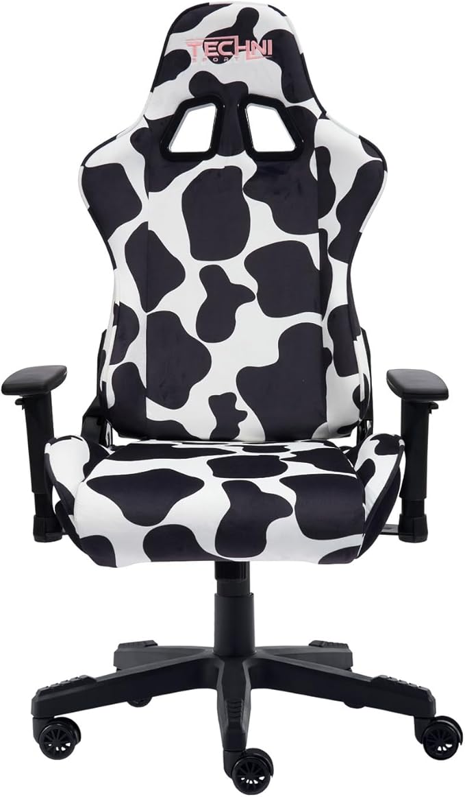 Gaming Chair Cow Print - Ergonomic Reclining Swivel Chair PC Racing Gamer Chair