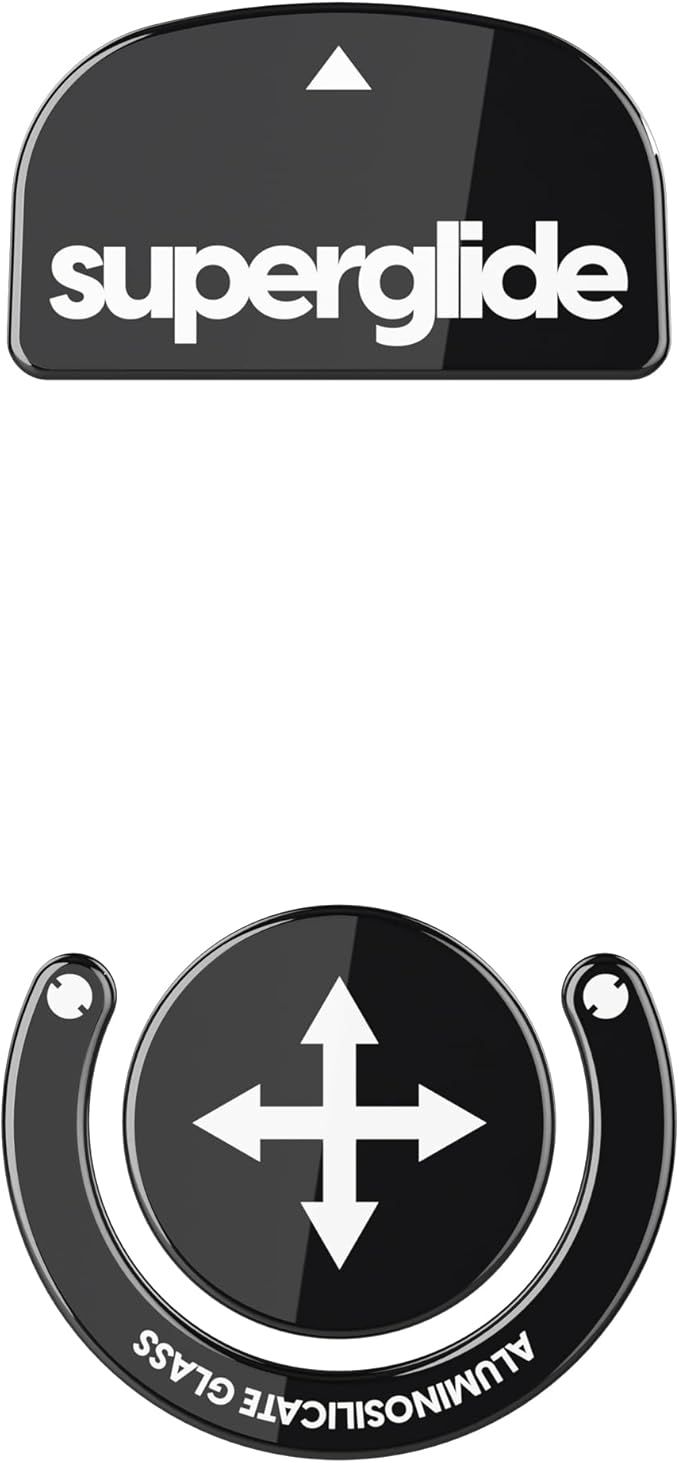 Superglide Glass Mouse Skates for Logitech G Pro X Superlight - Super Smooth Glide Polished Edge Durable Sole Compatible with G Pro Superlight 2 Gaming Mouse Upgrade (Type-S Black)