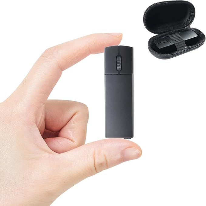Wireless Mouse Bluetooth Mini Silent Dual-Mode 2.4GHz &amp Bluetooth Computer Mice with Case Lightweight Rechargeable Portable Small Wireless Mouse for Laptop PC Desktop MacBook Tablet Kids Gift Bla