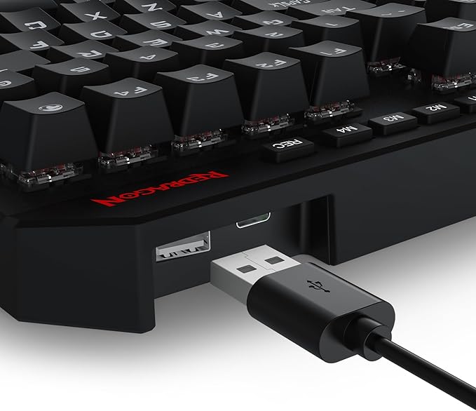 Redragon K758 Wired One-Handed RGB Mechanical Gaming Keyboard 39 Keys Type-C Professional Gaming Keypad w/Upgraded Hot-Swappable Socket 4 Onboard Macro Keys &amp Dedicated Wrist Rest