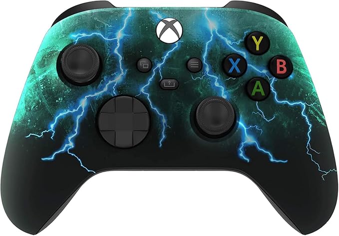 Custom Controllerzz Wireless Controller for Microsoft Xbox Series X/S &amp Xbox One - Custom Soft Touch Feel - Custom Xbox Series X/S Controller (X/S Green Skies)