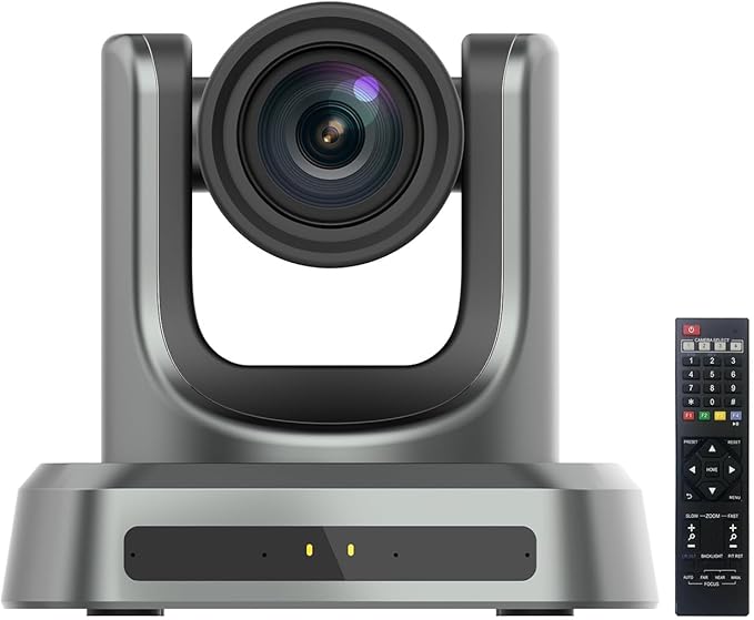 4K NDI PTZ Camera AI Voice Tracking NDI® HX2 12x Optical Zoom Conference Camera System Gesture Control Built-in 4 Mics Auto Framing HDMI/LAN/USB 4K Webcam for Church Conference Livestream