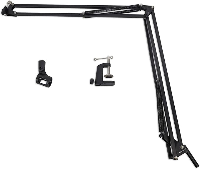 Audiosavings Podcasting Bundle with Audio Technica AT2040 Hypercardioid Dynamic Mic Broadcast Quality Rockville DMS40 40 Mic Boom Arm Stand with Desk Clamp Studio Mounting Kit (2 Items)