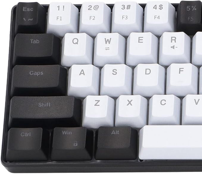 Membrane Wired Gaming Keyboard RGB Backlit Membrane Gaming Keyboard 68 Keys Linear Mechanical Feel Keyboard Ergonomic USB Computer Keyboard for Office Home Game (Black and