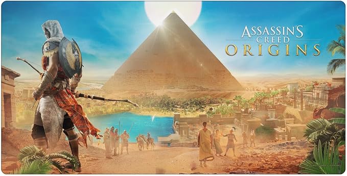 Head Case Designs Officially Licensed Assassin's Creed Key Art Origins Graphics 23.62 x 11.81 x 0.12 inches (600 x 300 mm) - L Gaming Office Desk PC Keyboard Mouse Mat Pad