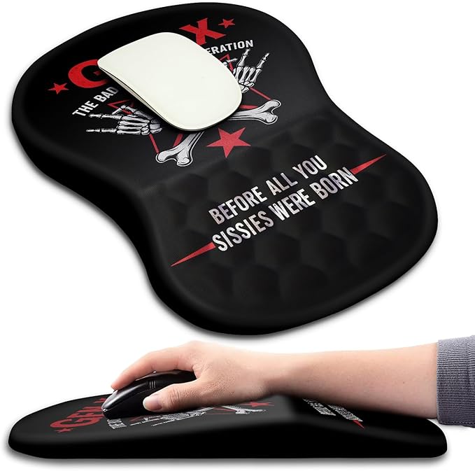 Hokafenle Ergonomic Mouse Pad Wrist Support with Massage Design Wrist Rest Pain Relief Mousepad with Memory Foam&ampNon-Slip PU Base Mouse Pads for Wireless Mouse &amp Desk (12x8 inchGen X)