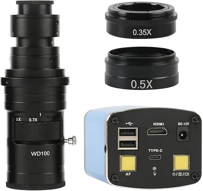 OOM 180X 120X IMX307 Autofocus HDMI 1080P Type-c PC Video Microscope C Mount Camera 20CM Working Distance for Phone Repair(with 200x Lens)