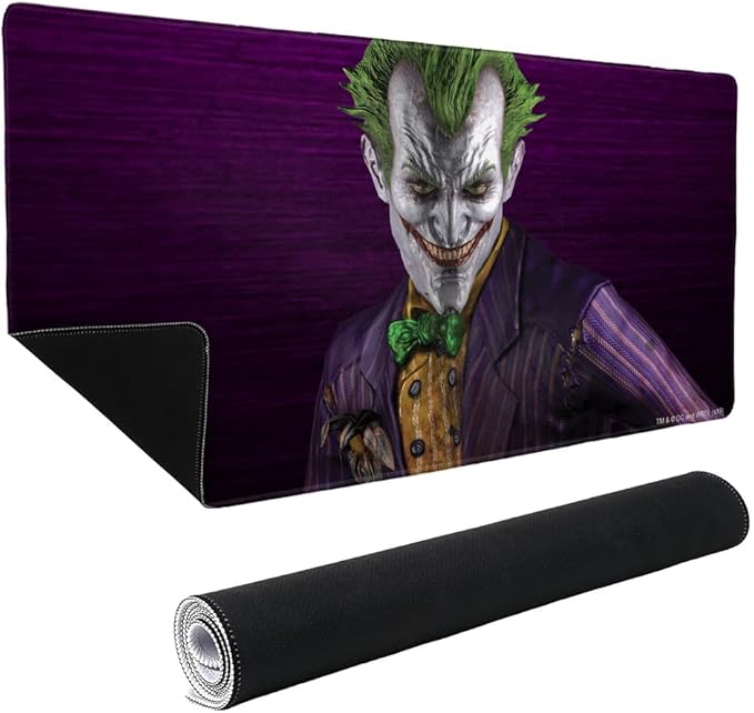Batman Arkham Asylum Video Game Joker Large Gaming Mouse Pad Desk Mat with Stitched Edges Non-Slip Base for Gamer Home and Office 31.5 x 15.7