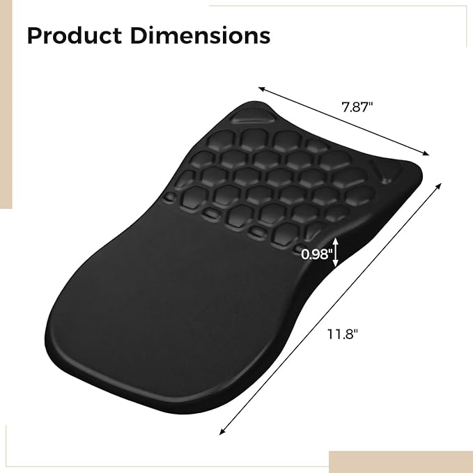 Comfortable Mouse Pad with Wrist Rest Memory Foam Cushioning Massage Support Anti-Slip Grip 7.9 X 11.8 X 1 in Black